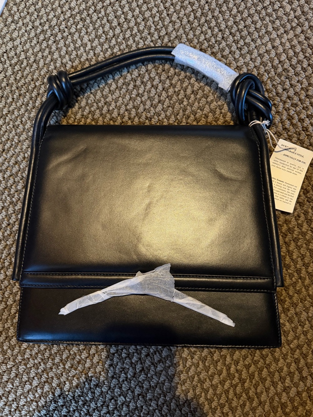 Jacqueline Kennedy Camrose & Kross Reproduction 1960’s Black Leather Handbag NWT